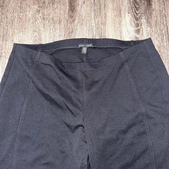 Eileen Fisher Leggings Womens Medium Black Stretch Slim Leg Yoga Pants - Picture 2 of 4
